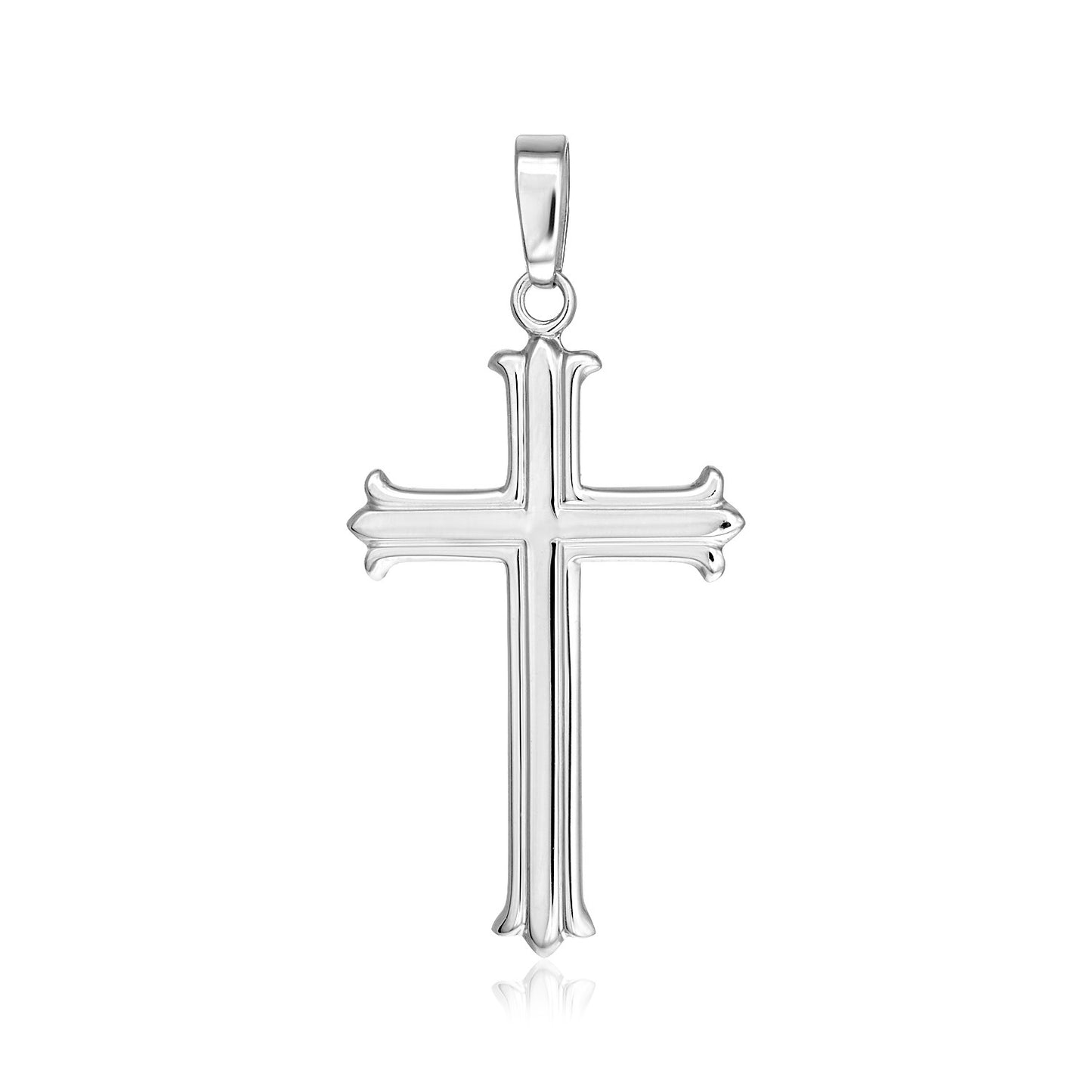 Sterling Silver Textured Gothic Cross Pendant