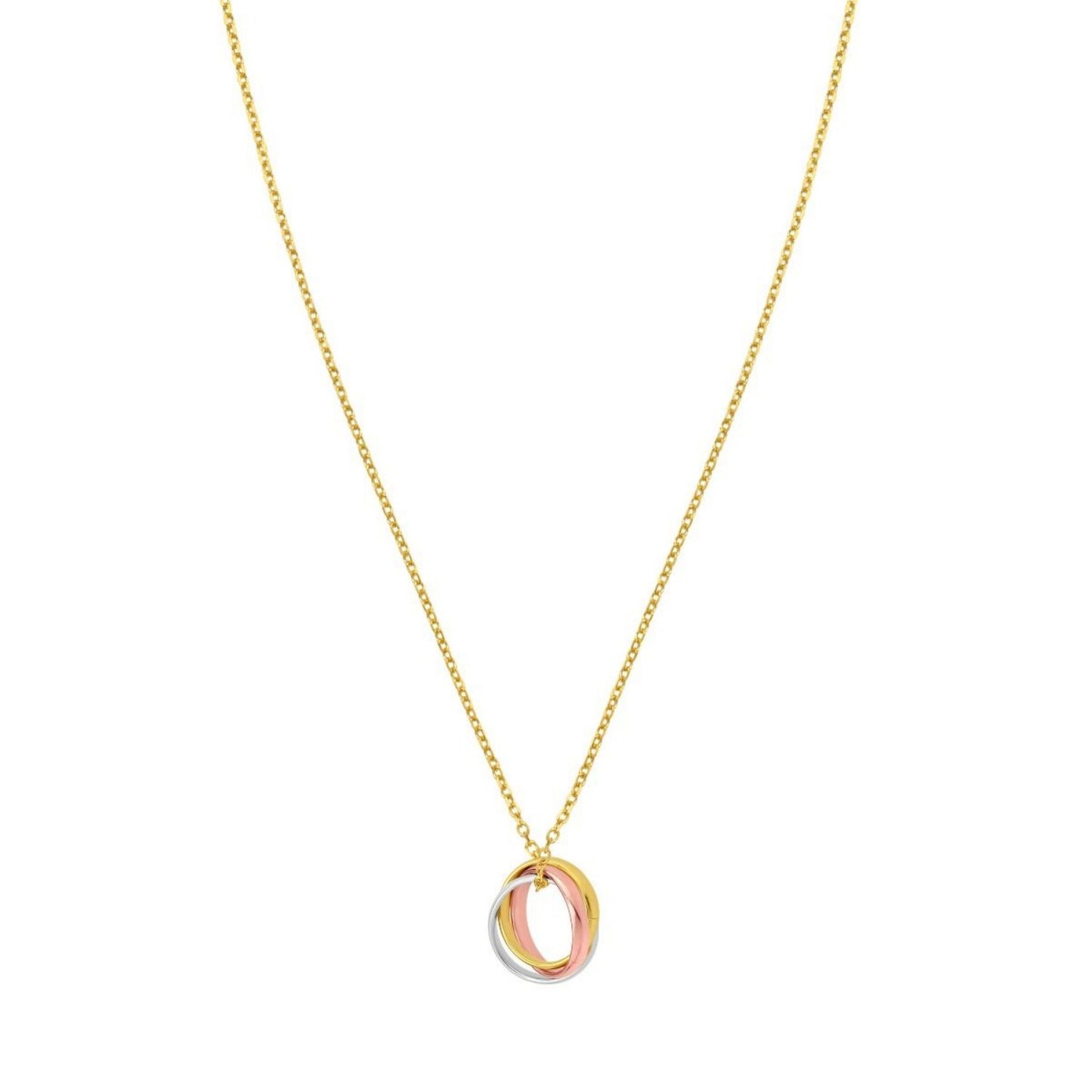14K Tri Color Gold Trinity Chain Necklace