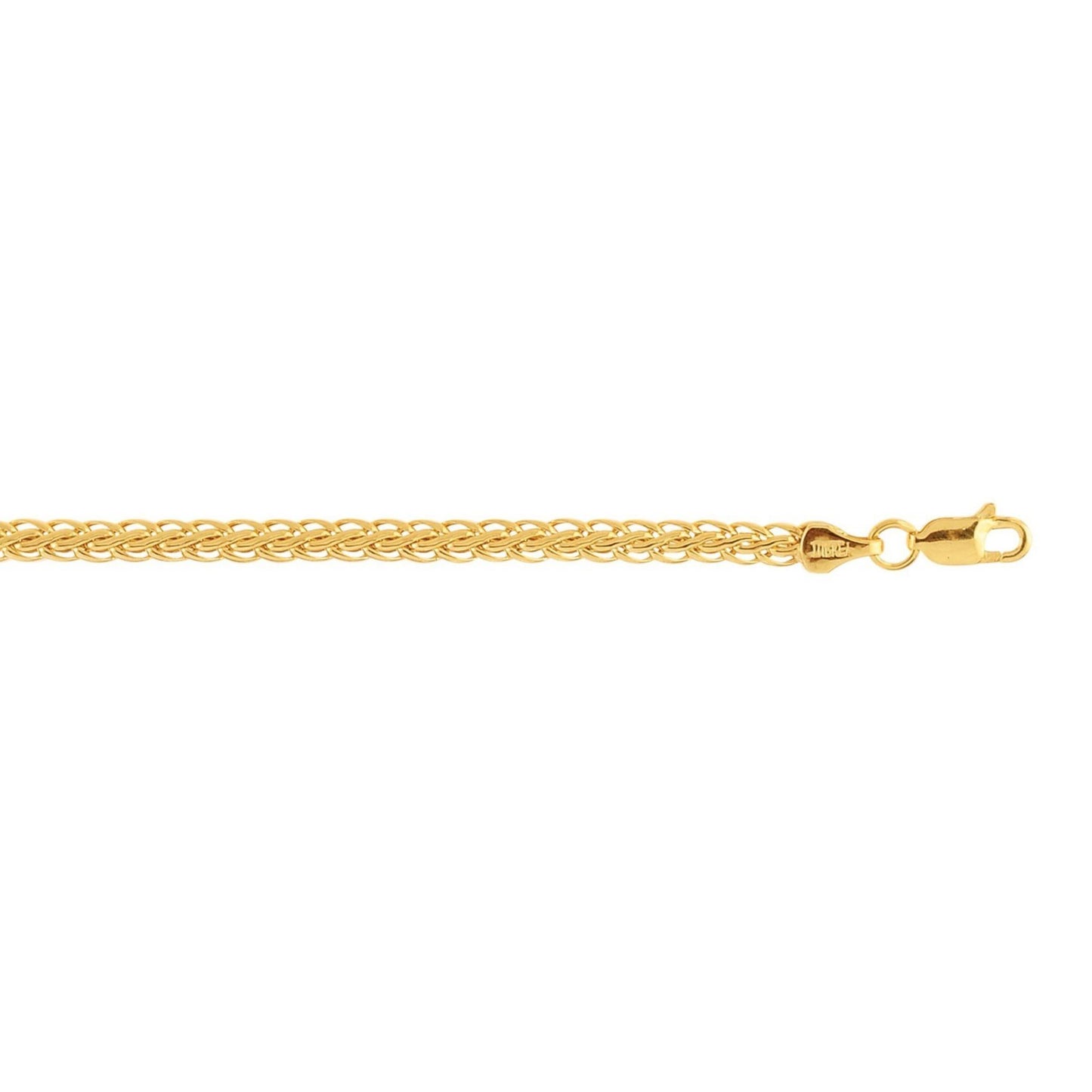 Fine Wheat Chain Bracelet in 10k Yellow Gold (3.00 mm)