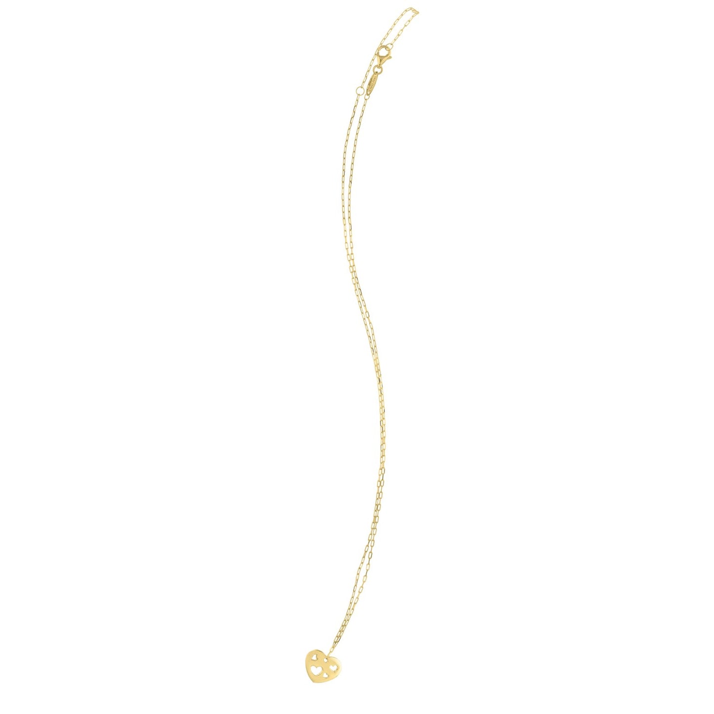 Cutout Heart Necklace in 14K Yellow Gold