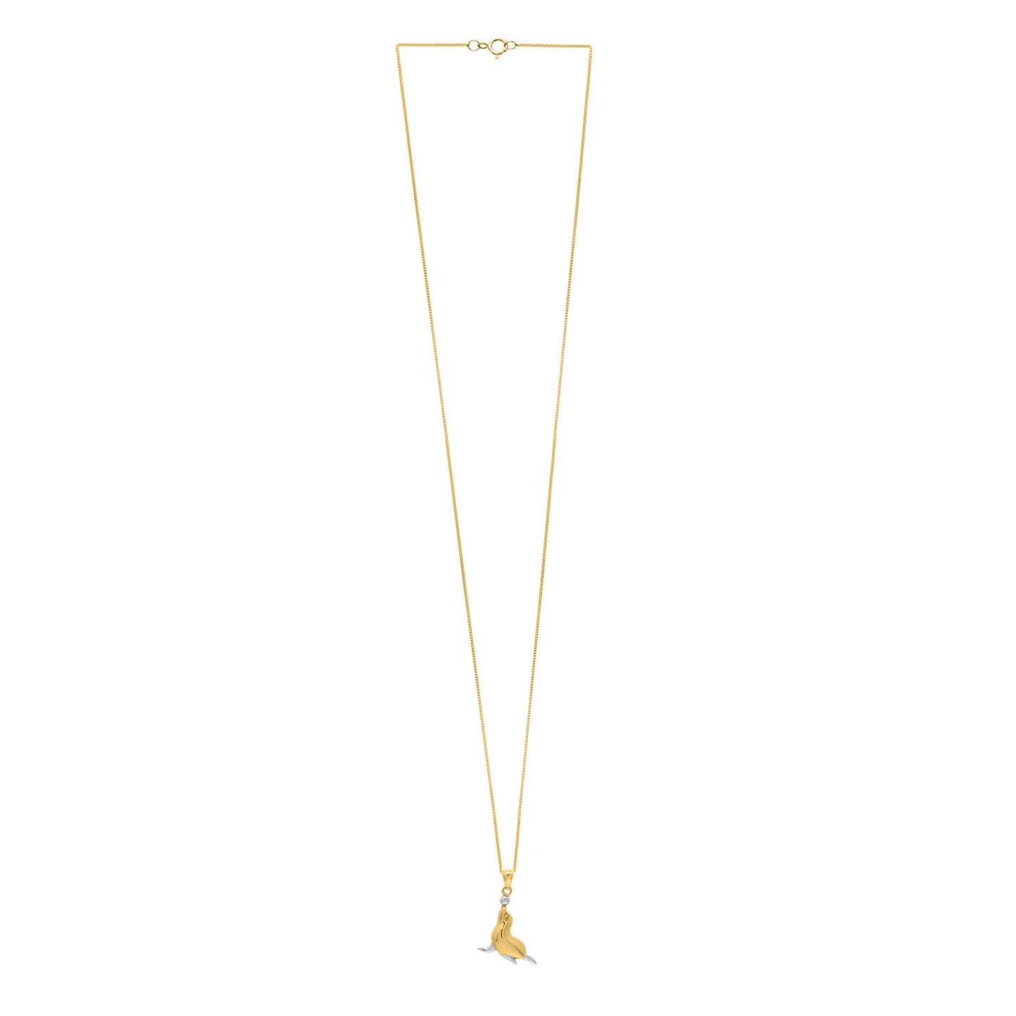 Seal Necklace in 10k Two Tone Gold