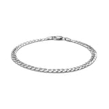 14k White Gold Solid Curb Bracelet (3.60 mm)