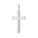 Sterling Silver Textured Gothic Cross Pendant