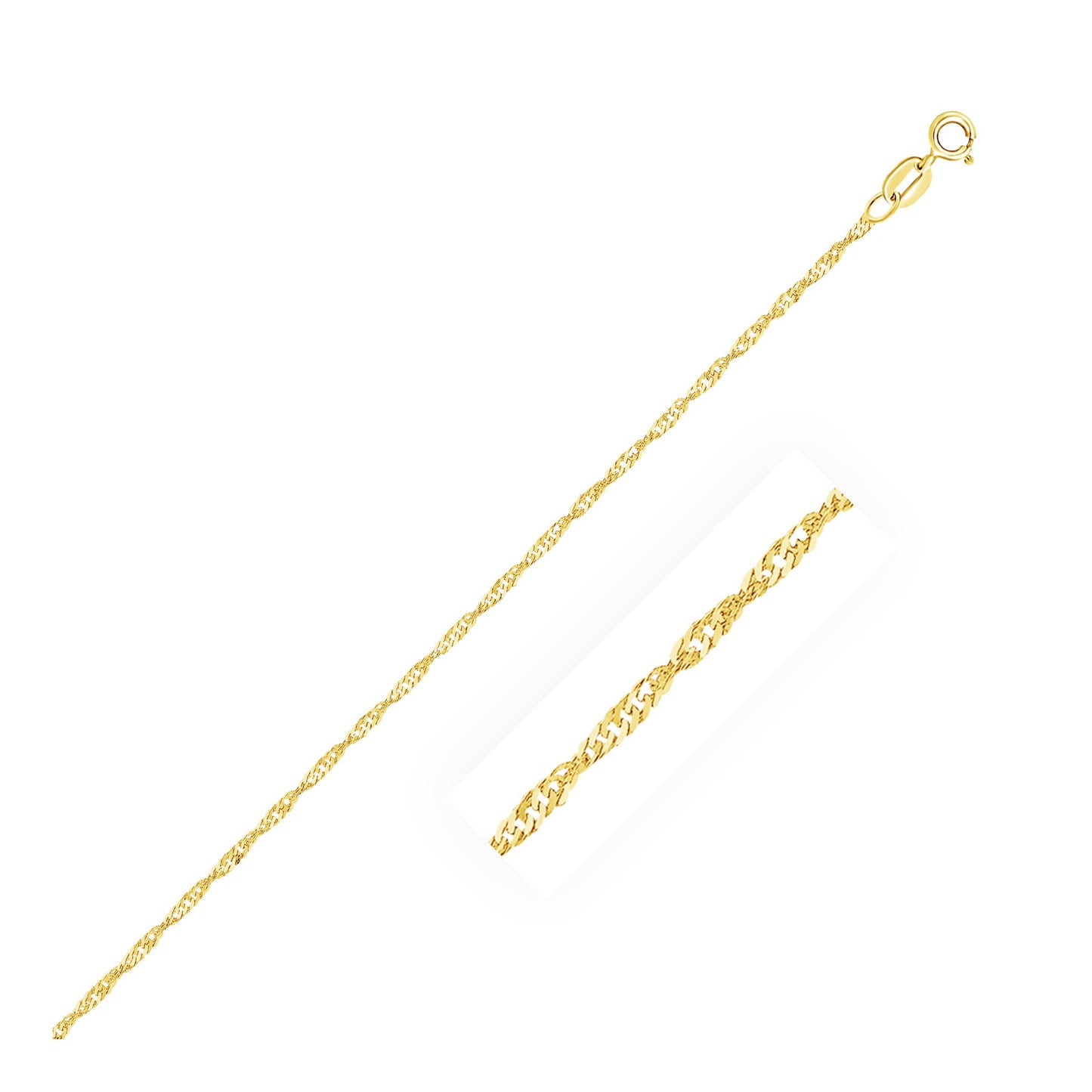14K Yellow Gold Singapore Anklet (1.5 mm)