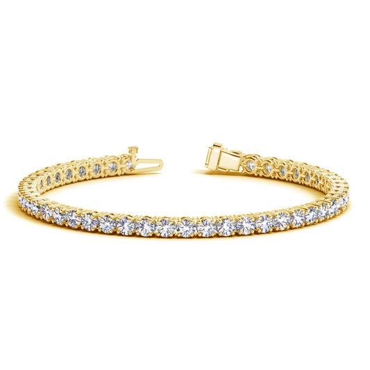 Lab Grown Round Diamond Tennis Bracelet in 14K Yellow Gold (10 cctw F/G VS2/SI1)