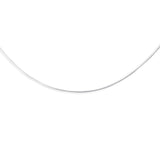 14k White Gold Thin Motif Round Omega Necklace