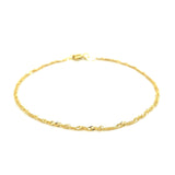 10K Yellow Gold Singapore Anklet (1.5mm)
