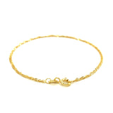 10K Yellow Gold Singapore Anklet (1.5mm)