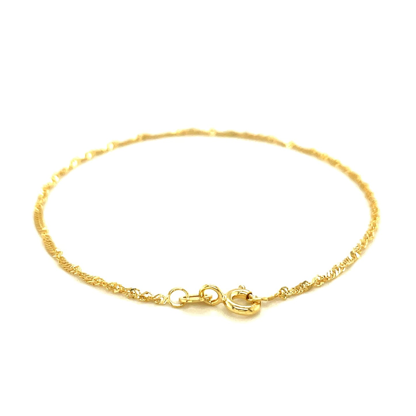 10K Yellow Gold Singapore Anklet (1.5mm)
