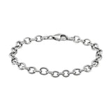 Sterling Silver Rhodium Plated Fancy Charm Bracelet (6.70 mm)
