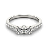 14k White Gold Round Two Stone Diamond Ring (3/4 cttw)