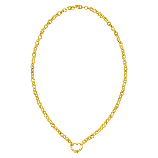 14K Yellow Gold Heart Lock Charm Necklace (5.80 mm)