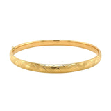 14K Yellow Gold Domed Bangle with a Weave Motif (6.00 mm)