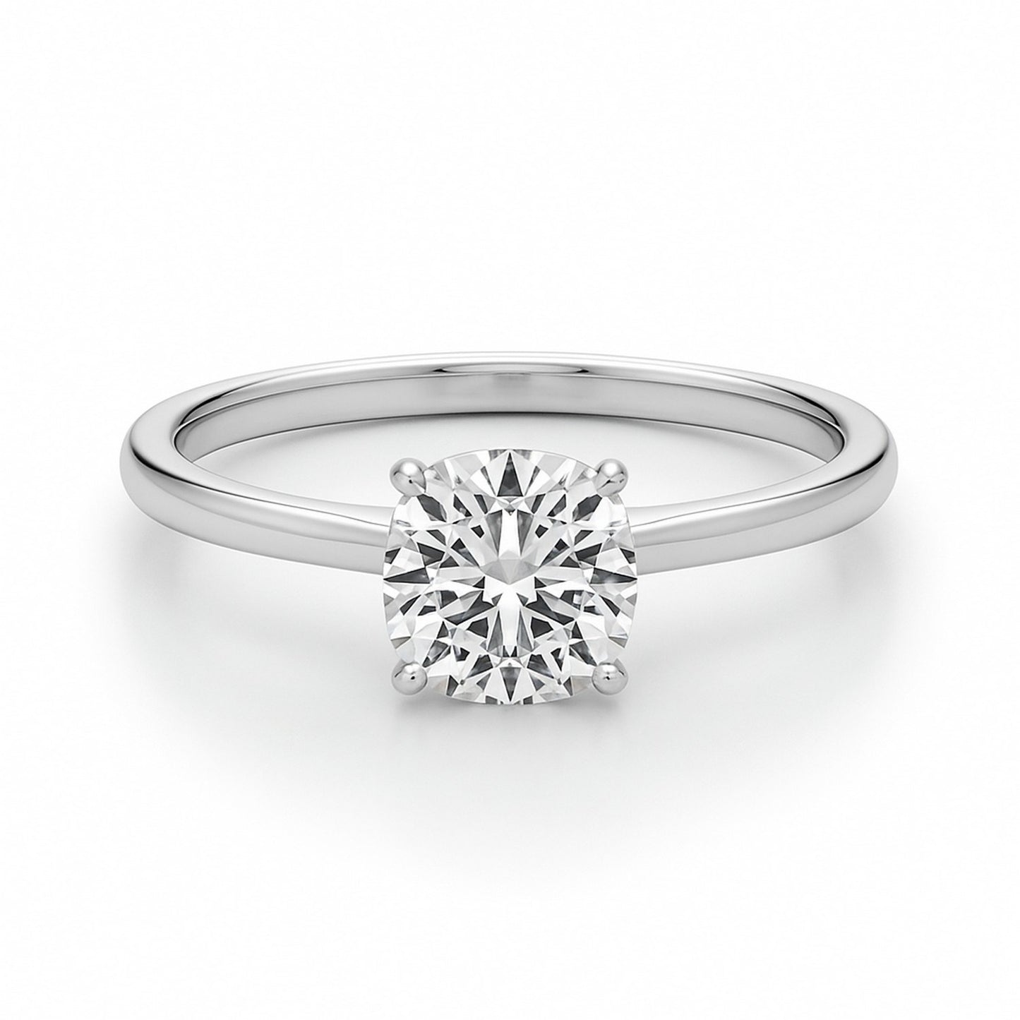 1 Carat Cushion Lab Grown IGI G/VS1 Diamond Solitaire Ring in 10K White Gold