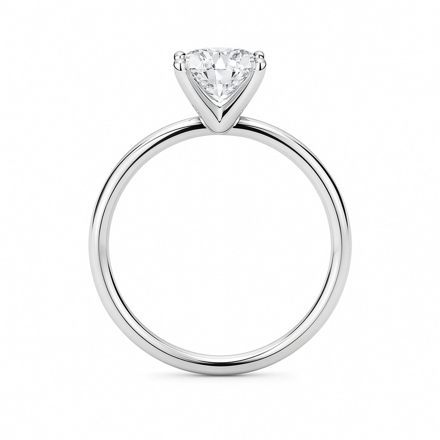 1 Carat Cushion Lab Grown IGI G/VS1 Diamond Solitaire Ring in 10K White Gold