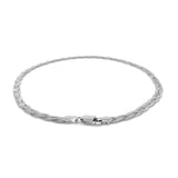 3.5 mm 14K White Braided Foxtail Anklet