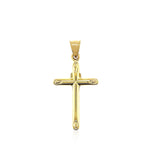 14k Two Tone Gold Cross Pendant