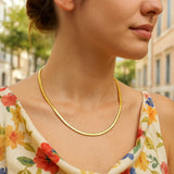 14K Yellow Gold And Silver Reversible Omega Chain Necklace (4.00 mm)