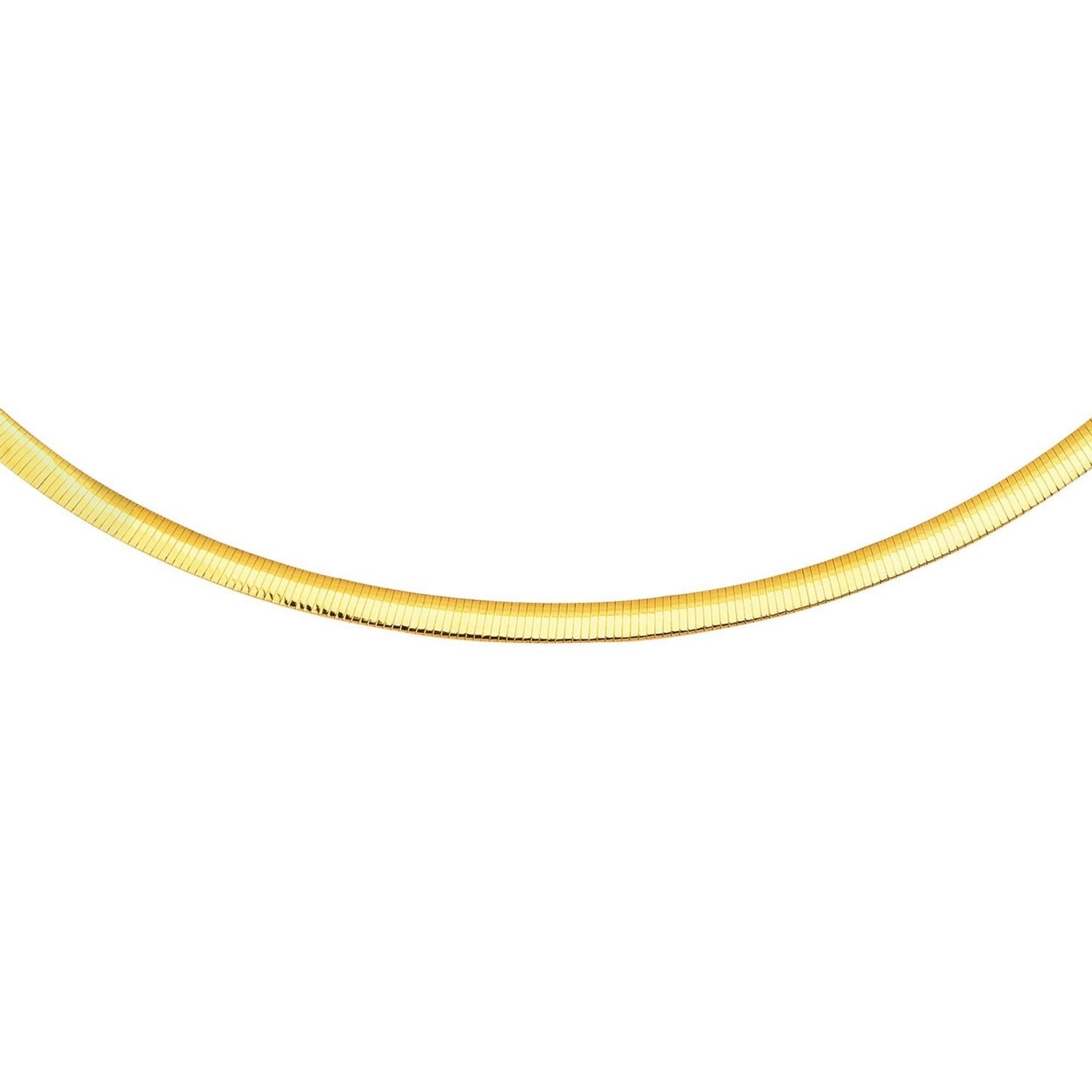 14K Yellow Gold And Silver Reversible Omega Chain Necklace (4.00 mm)