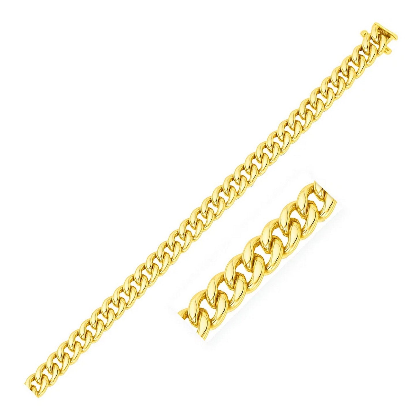 10K Yellow Gold Classic Miami Cuban Solid Bracelet (6.10 mm)
