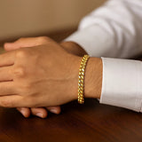 10K Yellow Gold Classic Miami Cuban Solid Bracelet (6.10 mm)