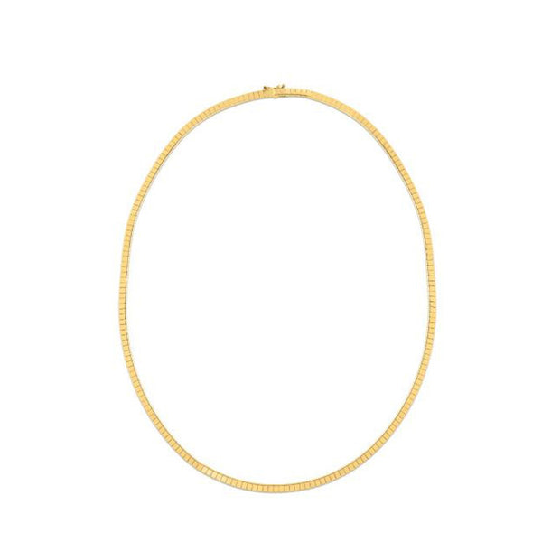 14K Yellow Gold Brick Omega Necklace