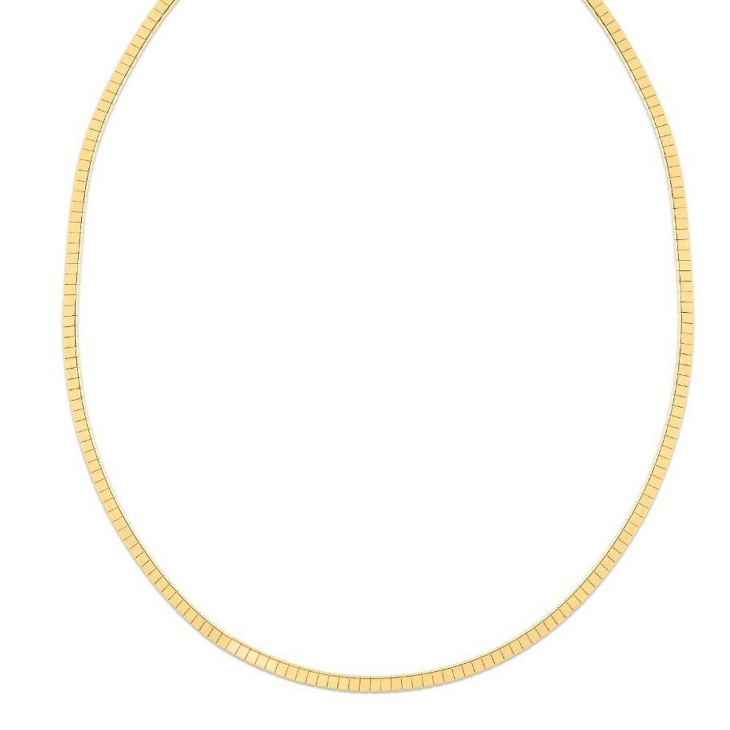 14K Yellow Gold Brick Omega Necklace