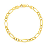 10K Yellow Gold Solid Figaro Bracelet (4.50 mm)