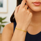 10K Yellow Gold Solid Figaro Bracelet (4.50 mm)