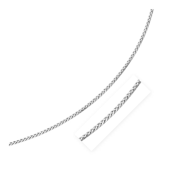 Sterling Silver Rhodium-Plated Wheat Chain (3.20 mm)