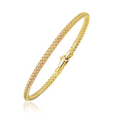 Fancy Weave Bangle in 14K Yellow Gold (3.00 mm)