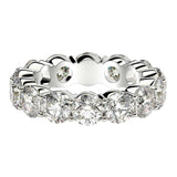 Round Cut Lab Grown Diamond Eternity Ring in 14K White Gold (6 cttw FG/VS2)