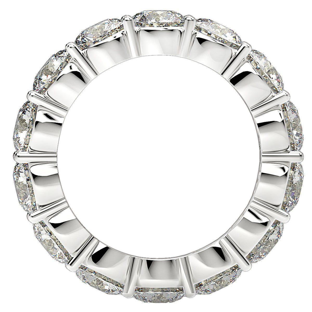 Round Cut Lab Grown Diamond Eternity Ring in 14K White Gold (6 cttw FG/VS2)