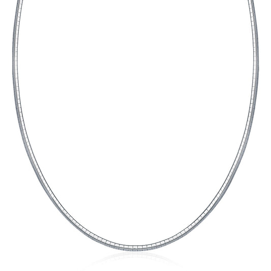 Sterling Silver Classic Omega Chain Necklace (3.0 mm)