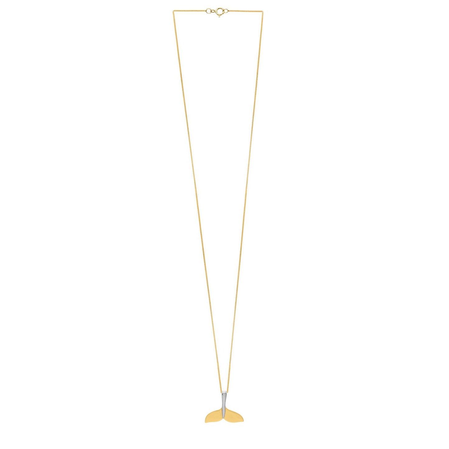 Whale Tail Necklace in 10K Yellow Gold