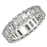 Emerald Cut Lab Grown Diamond Eternity Ring in 14K White Gold (5 cttw FG/VS2)