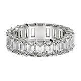 Emerald Cut Lab Grown Diamond Eternity Ring in 14K White Gold (5 cttw FG/VS2)
