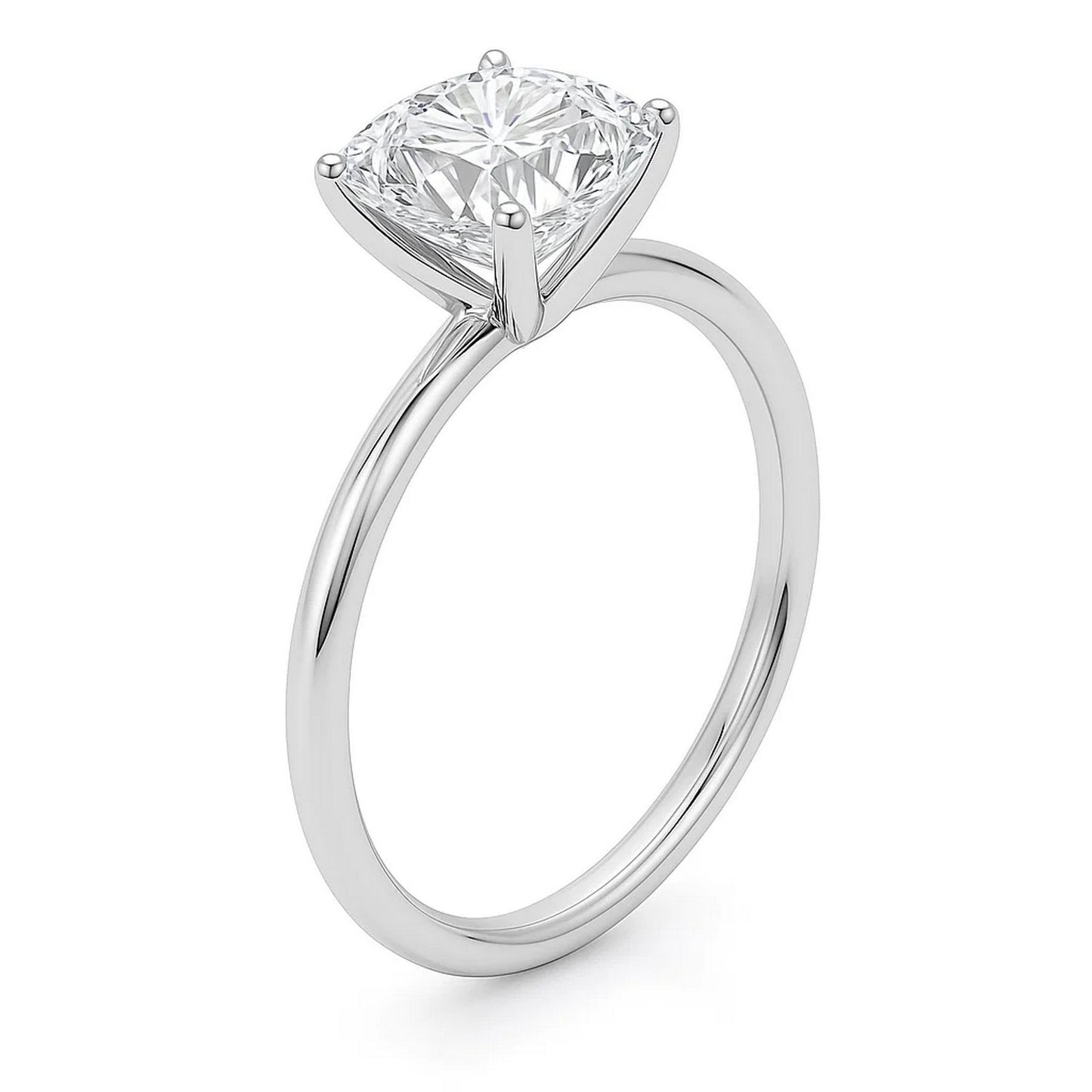 3 Carat Cushion Lab Grown IGI G/VS1 Diamond Solitaire Ring in 10K White Gold