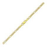 2.8mm 14k Yellow Gold Figaro Anklet