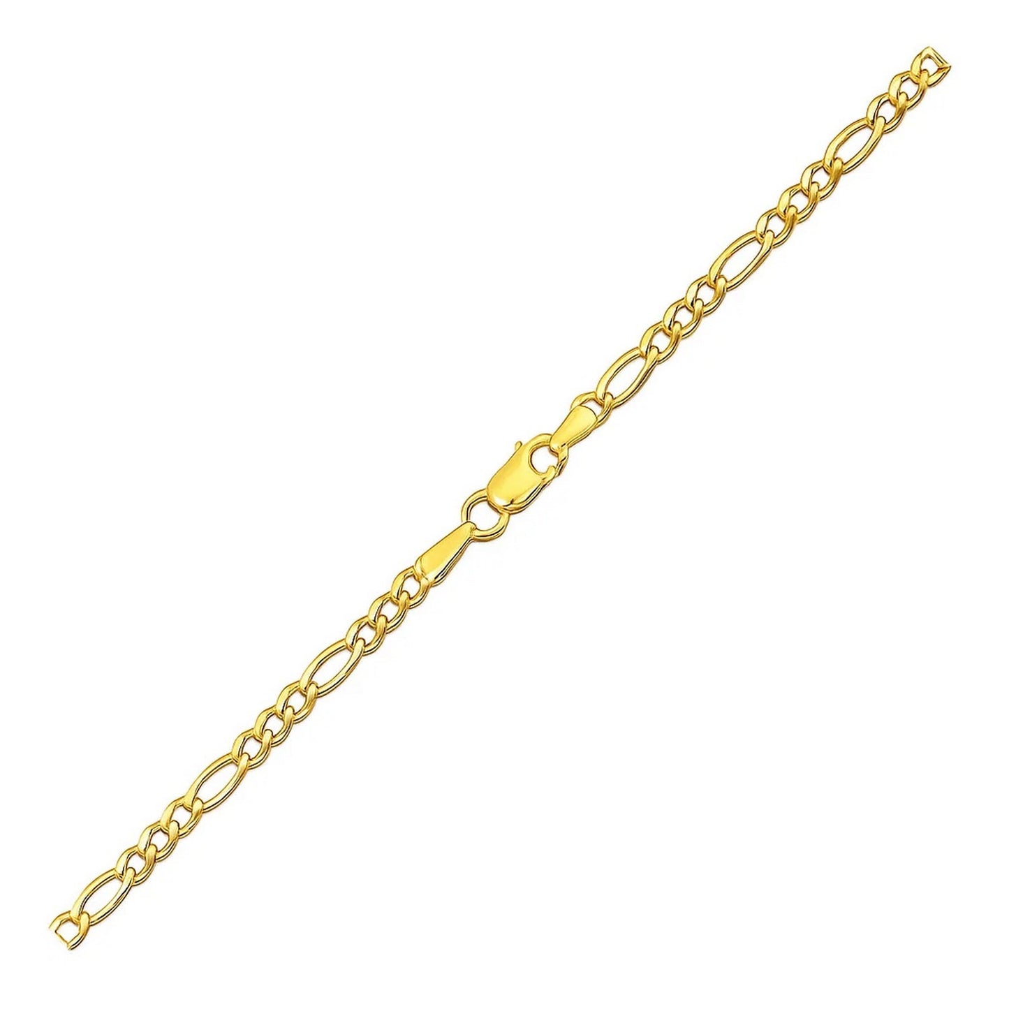 2.8mm 14k Yellow Gold Figaro Anklet