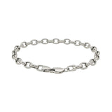 14k White Gold Oval Rolo Bracelet  (4.60 mm)