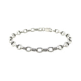14k White Gold Oval Rolo Bracelet  (4.60 mm)
