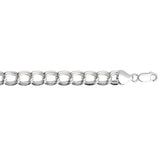 Sterling Silver Ridged Circular Chain Bracelet with Rhodium Plating (6.00 mm)