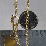 Toggle Bracelet with Heart Charm in 14k Yellow Gold (4.80 mm)