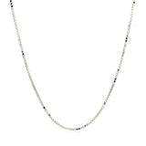 10k White Gold Adjustable Box Chain (0.85 mm)