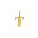 14K Yellow Gold Initial T Charm Pendant