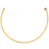 14K Yellow Gold And Silver Reversible Omega Chain Necklace (5.00 mm)