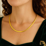 14K Yellow Gold And Silver Reversible Omega Chain Necklace (5.00 mm)