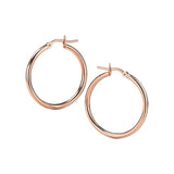 14k Rose Gold Polished Hoop Earrings (2x25mm)