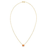 14K Yellow Gold Emerald Cut Citrine Necklace